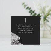 Moderne Bloemen Huwelijk Zwart-wit Kaart (Staand voorkant)