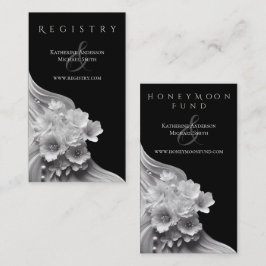 Moderne Bloemen Huwelijk Zwart-wit Visitekaartje