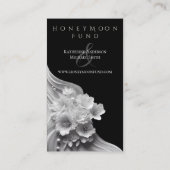 Moderne Bloemen Huwelijk Zwart-wit Visitekaartje (Achterkant)