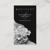 Moderne Bloemen Huwelijk Zwart-wit Visitekaartje (Voorkant)