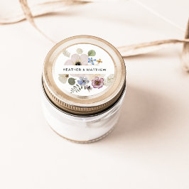 Moderne bloemen-huwelijkssticker ronde sticker
