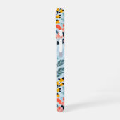 Moderne bloemen in blauw iPhone 16 hoesje (Linkerkant)