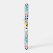 Moderne bloemen in blauw iPhone 16 hoesje (Rechterkant)