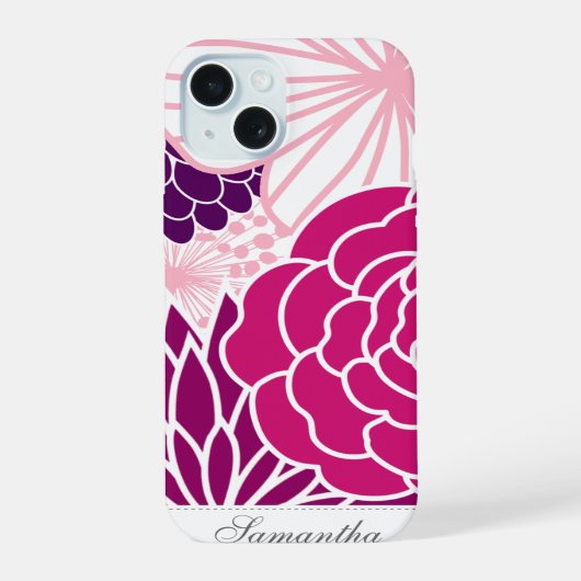 Moderne Bloemen iPhone 15 Case (Achterkant)