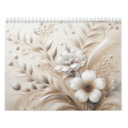 Moderne bloemen kalender (Hoes)