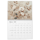 Moderne bloemen kalender (Feb 2027)