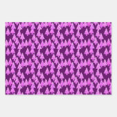 Moderne Bloemen Kerstbomen, Wijn, Blauw, Paarse Inpakpapier Vel (Voorkant 3)