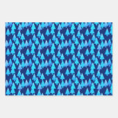 Moderne Bloemen Kerstbomen, Wijn, Blauw, Paarse Inpakpapier Vel (Voorkant 2)