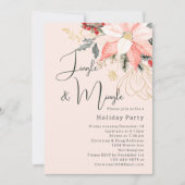 Moderne Bloemen Kerstmis Jingle & Mingle Party Kaart (Voorkant)