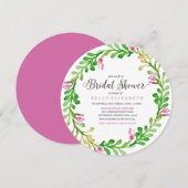 MODERNE BLOEMEN KRANS bruids douche uitnodiging (Voorkant / Achterkant)