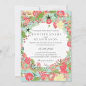 MODERNE BLOEMEN KRANS BRUILOFT UITNODIGING (Voorkant)