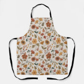 Moderne bloemen laten Gold Rust afdrukken Schort (Voorkant)