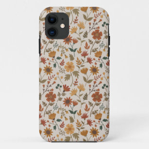 Moderne bloemen laten Gold Rust Girly afdrukken Case-Mate iPhone Case