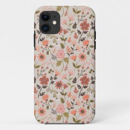 Moderne bloemen laten roze sierbloemen Case-Mate iPhone case