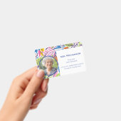 Moderne bloemen leraar personeel foto ID Badge (Handheld)