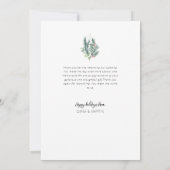 Moderne Bloemen lijst Vakantie Bruiloft Aankondigi Bedankkaart (Achterkant)