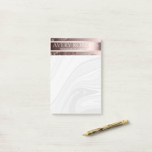 Moderne bloemen luxe Sparkle klasse Post-it® Notes (Op bureau)