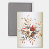Moderne Bloemen Magnet voor de Feestdagen (Voorkant / Achterkant)