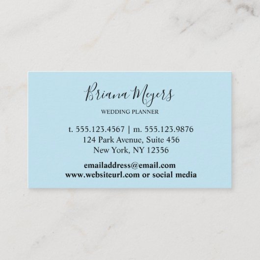 Moderne Bloemen Marine Blauw Geel Bedrijf Visitekaartje (Achterkant)