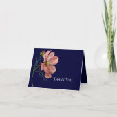 Moderne Bloemen Marine Fotobruiloft Bedankkaart (Voorkant)