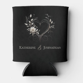 Moderne bloemen met een hart blikjeskoeler