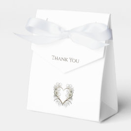Moderne bloemen met een hart bruiloft Dank u Bedankdoosjes