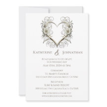 Moderne bloemen met een hart bruiloft