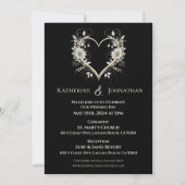 Moderne bloemen met een hart bruiloft kaart (Voorkant)