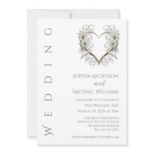 Moderne bloemen met een hart bruiloft