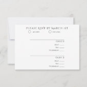 Moderne bloemen met een hart bruiloft RSVP kaartje (Achterkant)