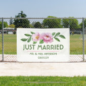 Moderne Bloemen Net Getrouwd Auto Banner (Insitu)
