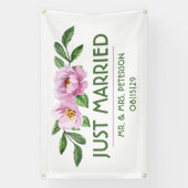 Moderne Bloemen Net Getrouwd Auto Banner (Verticaal)
