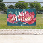 Moderne bloemen net getrouwd banner (Insitu)