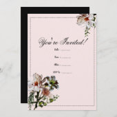 Moderne bloemen nodigen uit tot Sjabloon Kaart (Voorkant / Achterkant)