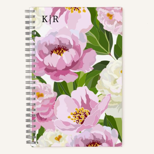 Moderne bloemen notitieboek (Voorkant)