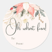 Moderne bloemen oh wat leuk om te doen van klassie ronde sticker (Voorkant)