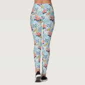 Moderne bloemen op blauw leggings (Achterkant)