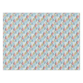 Moderne bloemen op blauw tafelkleed (Voorkant (Horizontaal))