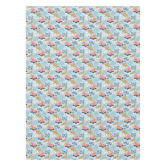 Moderne bloemen op blauw tafelkleed (Voorkant)