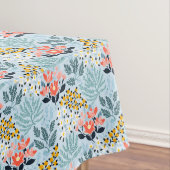 Moderne bloemen op blauw tafelkleed (Voorbeeld)