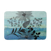 Moderne bloemen op droomblauwe achtergrond badmat (Voorkant)