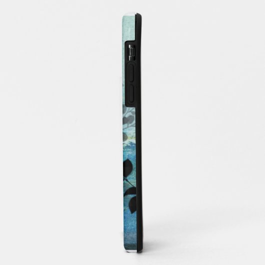 Moderne bloemen op droomblauwe achtergrond Case-Mate iPhone case (Achterkant/links)