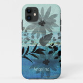 Moderne bloemen op droomblauwe achtergrond Case-Mate iPhone case (Achterkant)