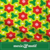 Moderne bloemen op groene en rode geometrische blo ronde klok