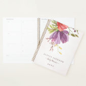 Moderne bloemen paarse waterverf vrouwelijk bedrij planner (Display)