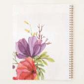 Moderne bloemen paarse waterverf vrouwelijk bedrij planner (Achterkant)