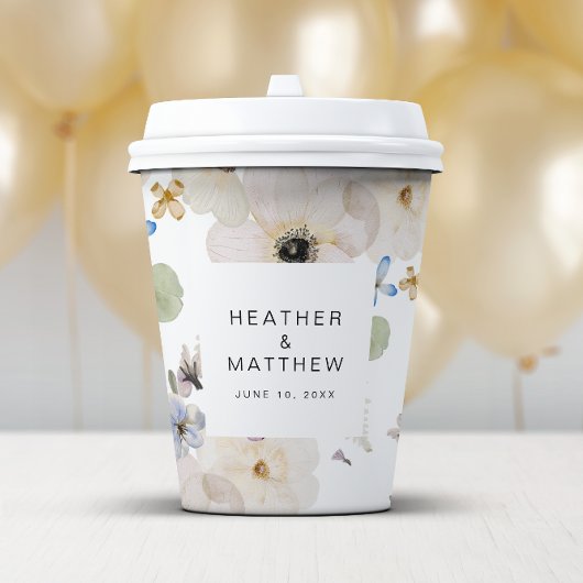 Moderne Bloemen Papieren Bekers