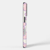 Moderne Bloemen Patroon iPhone Case | Roze estheti (Achterkant / Rechts)