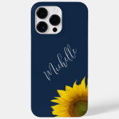 Moderne Bloemen Peking Zonnebloem Marine Blauw Case-Mate iPhone Case (Achterkant)