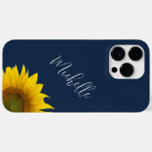 Moderne Bloemen Peking Zonnebloem Marine Blauw Case-Mate iPhone Case (Achterkant (horizontaal))